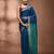 Sapphire blue cotton handspun soft saree with texture borders