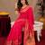 Pink soft silk blend banarasi jacuard work pethani saree with unstitched blouse piece