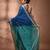 Sapphire blue cotton handspun soft saree with texture borders