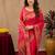 Pink soft silk blend banarasi jacuard work pethani saree with unstitched blouse piece