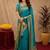 Rama soft silk blend banarasi jacuard work pethani saree with unstitched blouse piece