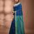 Sapphire blue cotton handspun soft saree with texture borders