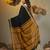 Black cotton handspun soft saree with texture borders