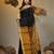 Black cotton handspun soft saree with texture borders