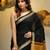 Black cotton handspun soft saree with texture borders