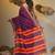 Purple cotton handspun soft saree with texture borders