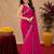 Rani pink soft shimmer chiffon embroidery work saree with unstitched blouse piece