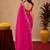 Rani pink soft shimmer chiffon embroidery work saree with unstitched blouse piece