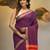Purple cotton handspun soft saree with texture borders