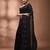 Black cotton soft saree with pompom
