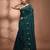 Teal cotton soft saree with pompom