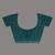 Teal cotton soft saree with pompom