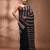 Black cotton soft saree with stripe pattern