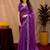 Purple soft shimmer chiffon embroidery work saree with unstitched blouse piece
