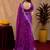 Purple soft shimmer chiffon embroidery work saree with unstitched blouse piece
