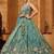 Women's Green Embroidered Georgette Lehenga Choli with Matching Dupatta