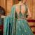 Women's Green Embroidered Georgette Lehenga Choli with Matching Dupatta