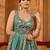 Women's Green Embroidered Georgette Lehenga Choli with Matching Dupatta