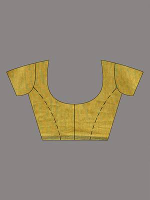 Corn yellow cotton soft saree with stripe pattern 4