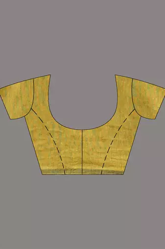 Corn yellow cotton soft saree with stripe pattern