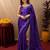 Plum soft shimmer chiffon embroidery work saree with unstitched blouse piece