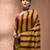 Corn yellow cotton soft saree with stripe pattern