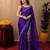 Plum soft shimmer chiffon embroidery work saree with unstitched blouse piece