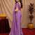 Lavender soft shimmer chiffon embroidery work saree with unstitched blouse piece