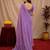 Lavender soft shimmer chiffon embroidery work saree with unstitched blouse piece