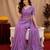 Lavender soft shimmer chiffon embroidery work saree with unstitched blouse piece