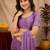 Lavender soft shimmer chiffon embroidery work saree with unstitched blouse piece