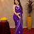 Plum soft shimmer chiffon embroidery work saree with unstitched blouse piece