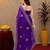 Plum soft shimmer chiffon embroidery work saree with unstitched blouse piece