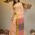 Grey cotton soft saree with stripe pattern