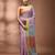 Light violet cotton soft saree with stripe pattern
