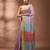Light violet cotton soft saree with stripe pattern