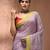 Light violet cotton soft saree with stripe pattern