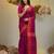 Magenta cotton soft saree with stripe pattern