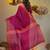 Magenta cotton soft saree with stripe pattern