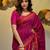 Magenta cotton soft saree with stripe pattern
