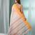 White pure cotton tant saree with woven designs