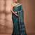 Teal bengal tant pure cotton saree with zari border