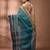 Teal bengal tant pure cotton saree with zari border