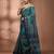 Teal bengal tant pure cotton saree with zari border