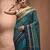 Teal bengal tant pure cotton saree with zari border