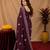 Wine soft shimmer chiffon embroidery work saree with unstitched blouse piece
