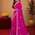 Rani pink soft shimmer chiffon embroidery work saree with unstitched blouse piece