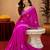 Rani pink soft shimmer chiffon embroidery work saree with unstitched blouse piece