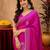 Rani pink soft shimmer chiffon embroidery work saree with unstitched blouse piece