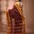 Maroon bengal tant pure cotton saree with yellow border